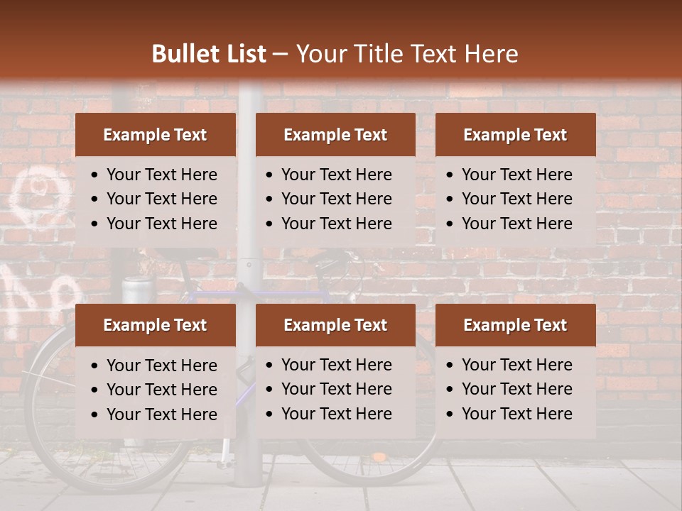 A Purple Bike Parked Next To A Brick Wall PowerPoint Template