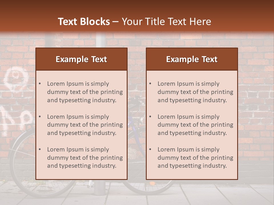 A Purple Bike Parked Next To A Brick Wall PowerPoint Template