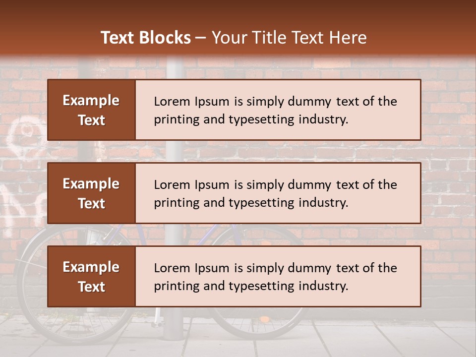 A Purple Bike Parked Next To A Brick Wall PowerPoint Template