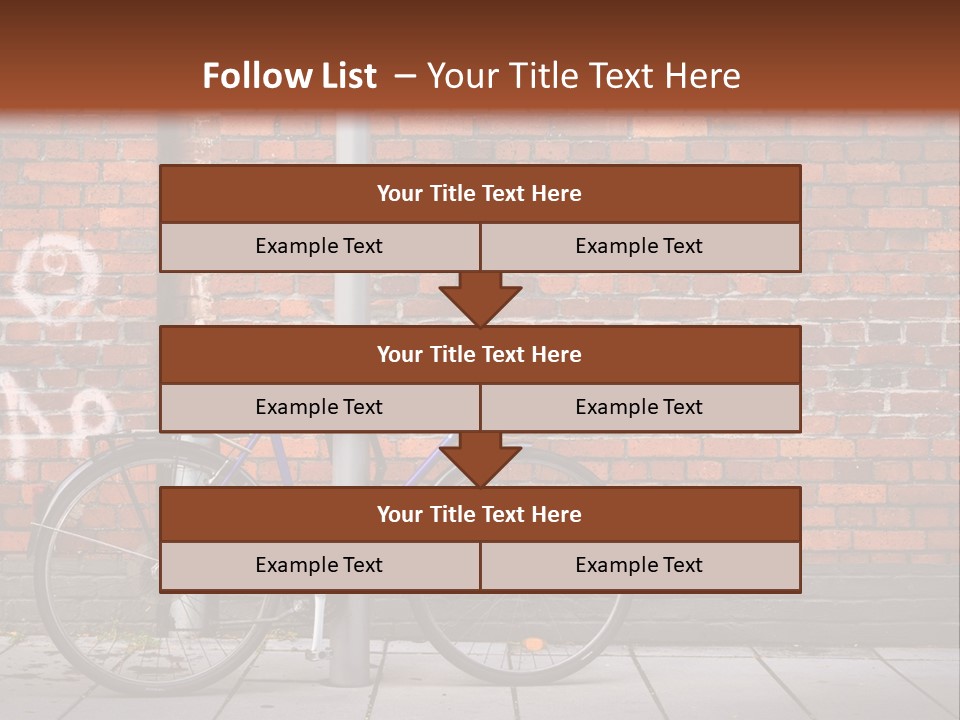 A Purple Bike Parked Next To A Brick Wall PowerPoint Template