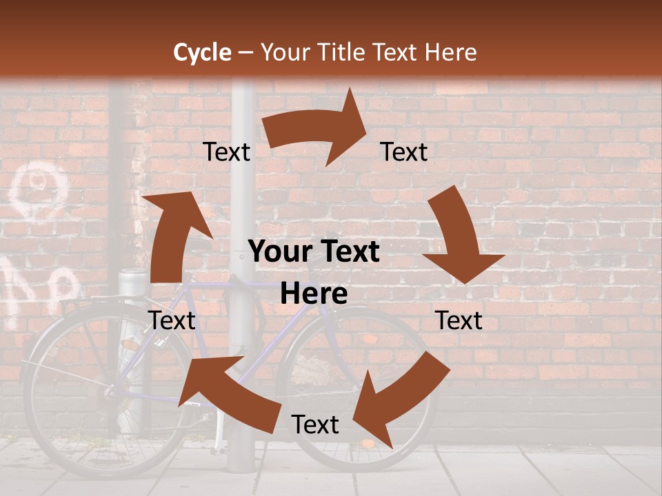 A Purple Bike Parked Next To A Brick Wall PowerPoint Template