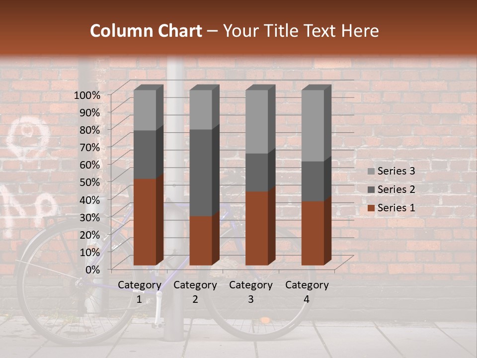 A Purple Bike Parked Next To A Brick Wall PowerPoint Template