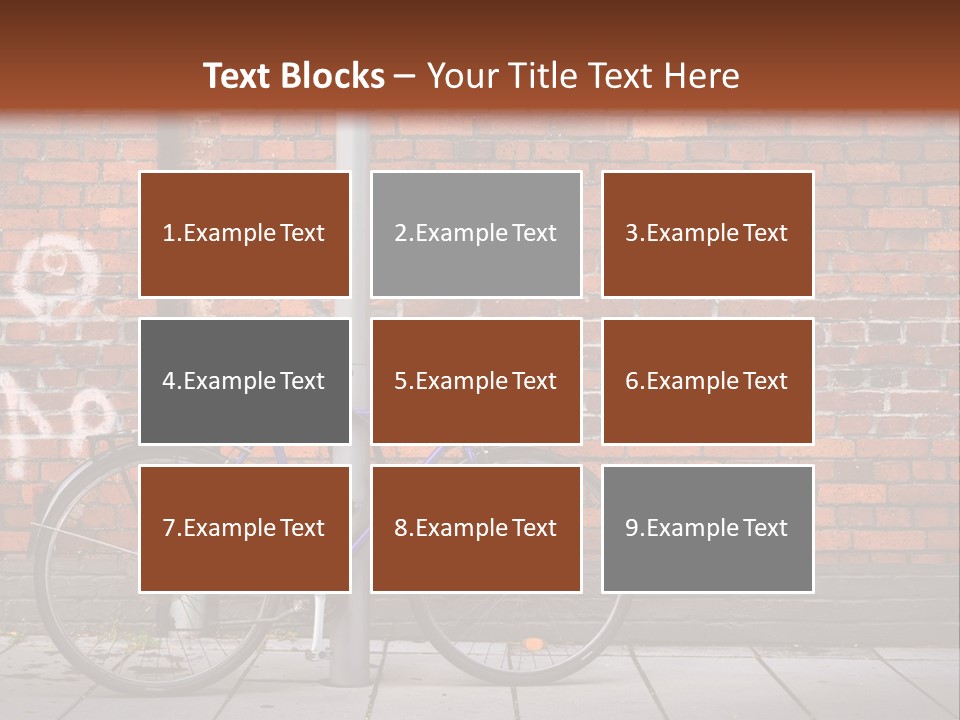 A Purple Bike Parked Next To A Brick Wall PowerPoint Template