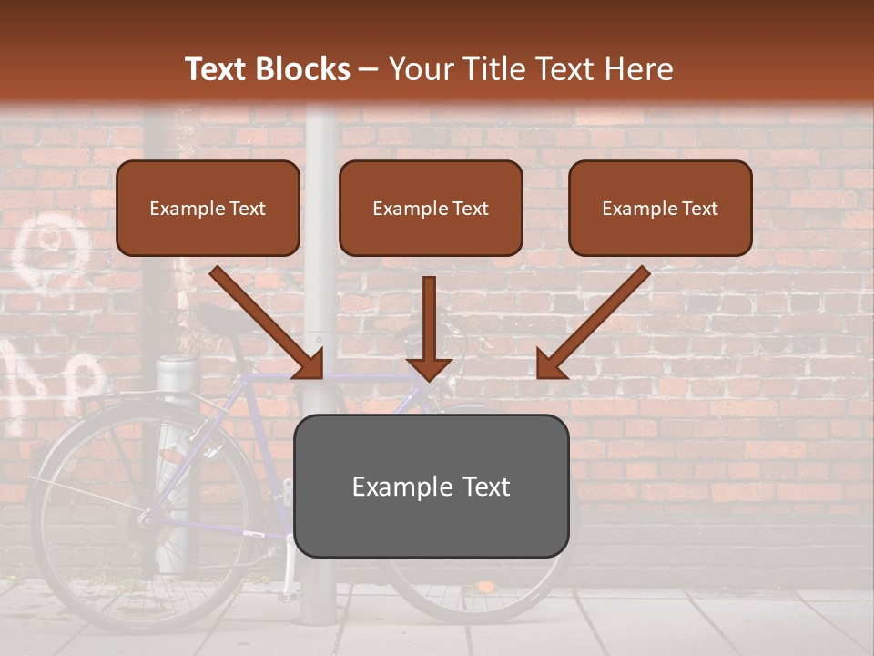 A Purple Bike Parked Next To A Brick Wall PowerPoint Template