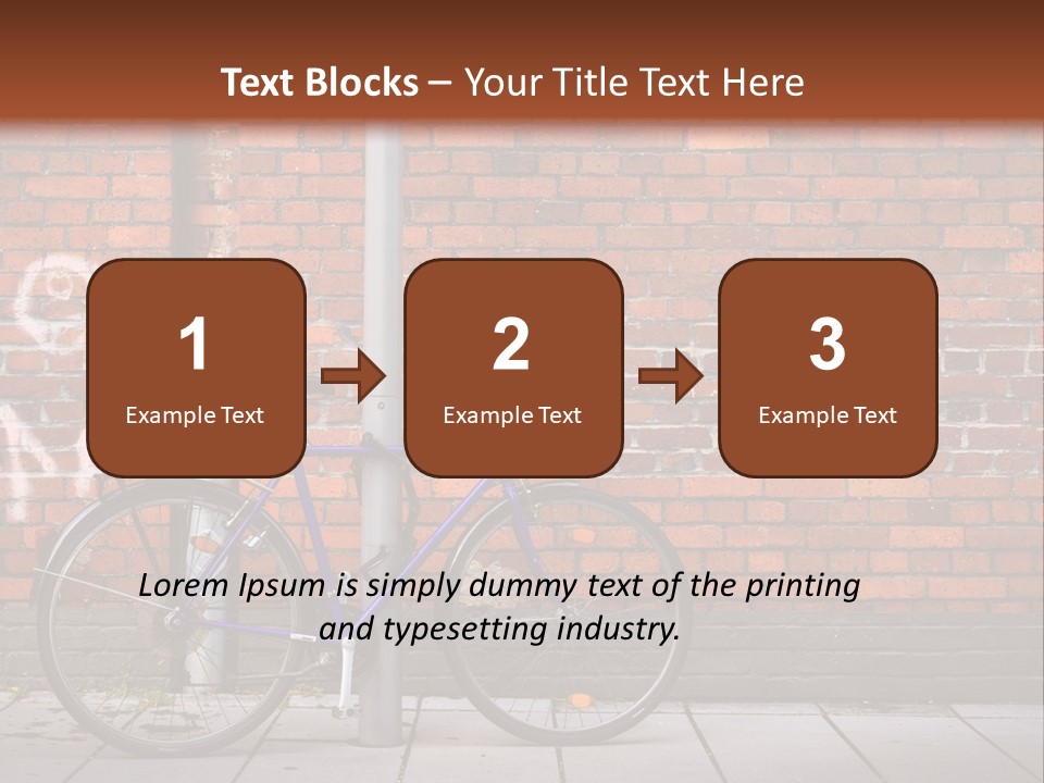 A Purple Bike Parked Next To A Brick Wall PowerPoint Template