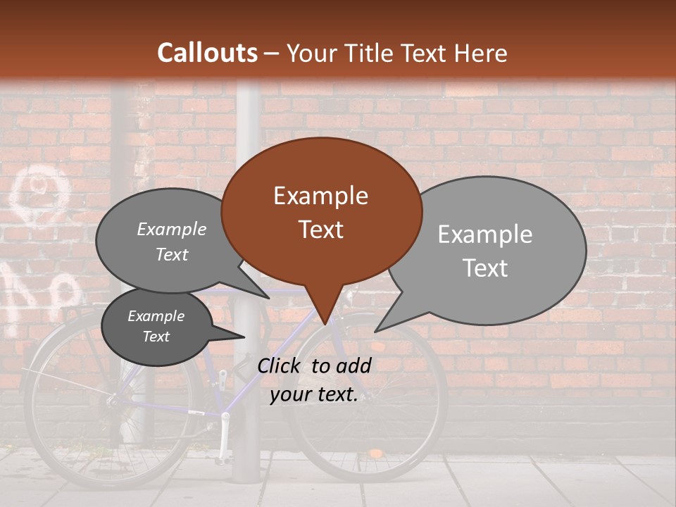 A Purple Bike Parked Next To A Brick Wall PowerPoint Template