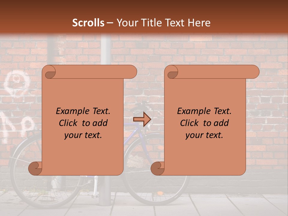 A Purple Bike Parked Next To A Brick Wall PowerPoint Template