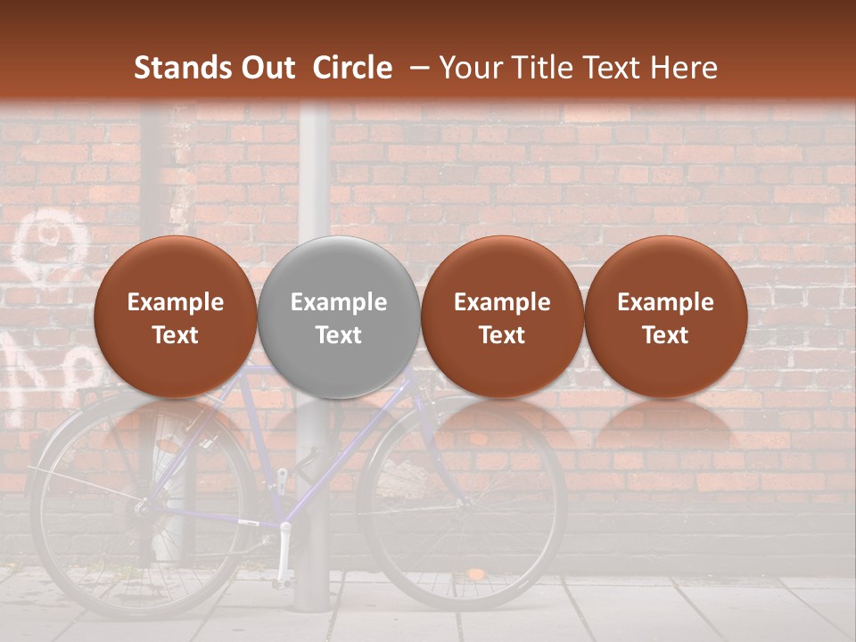 A Purple Bike Parked Next To A Brick Wall PowerPoint Template
