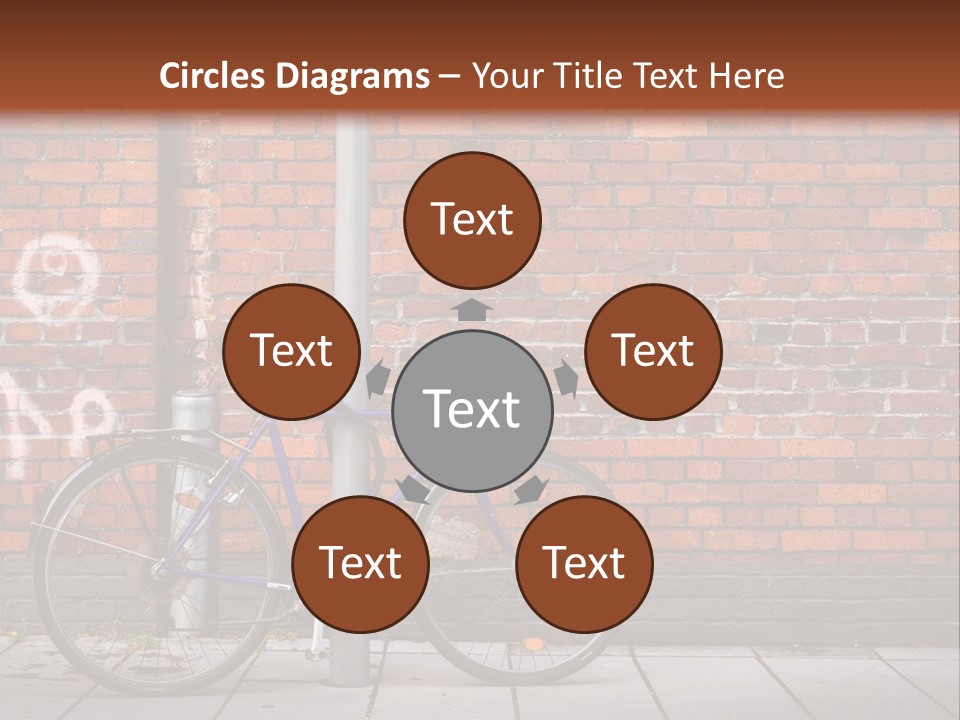 A Purple Bike Parked Next To A Brick Wall PowerPoint Template