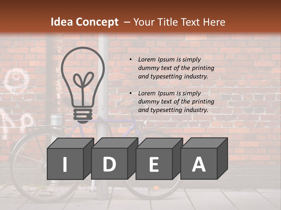 A Purple Bike Parked Next To A Brick Wall PowerPoint Template