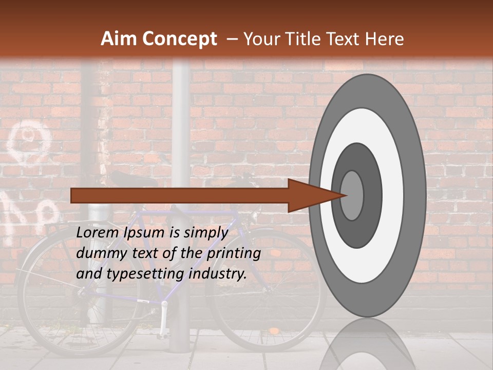 A Purple Bike Parked Next To A Brick Wall PowerPoint Template