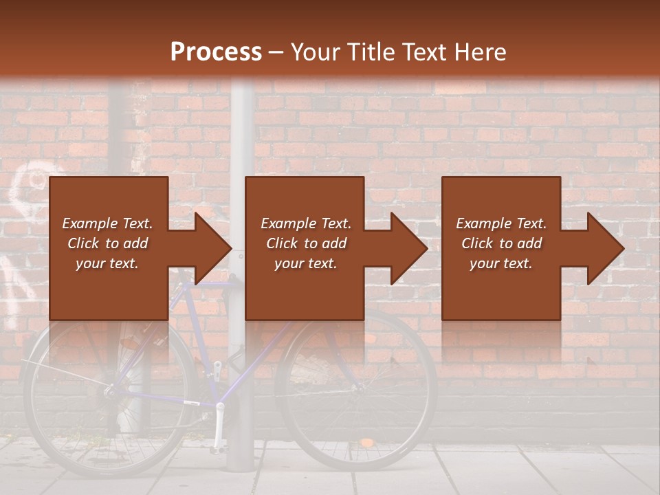 A Purple Bike Parked Next To A Brick Wall PowerPoint Template