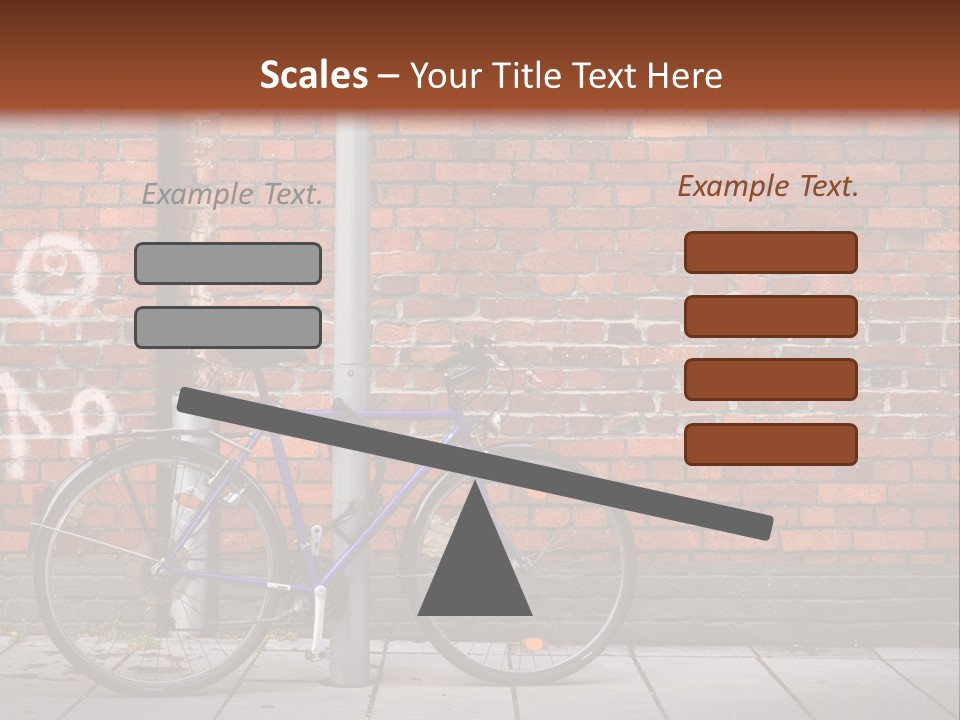 A Purple Bike Parked Next To A Brick Wall PowerPoint Template