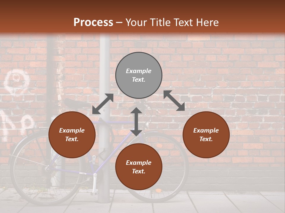 A Purple Bike Parked Next To A Brick Wall PowerPoint Template