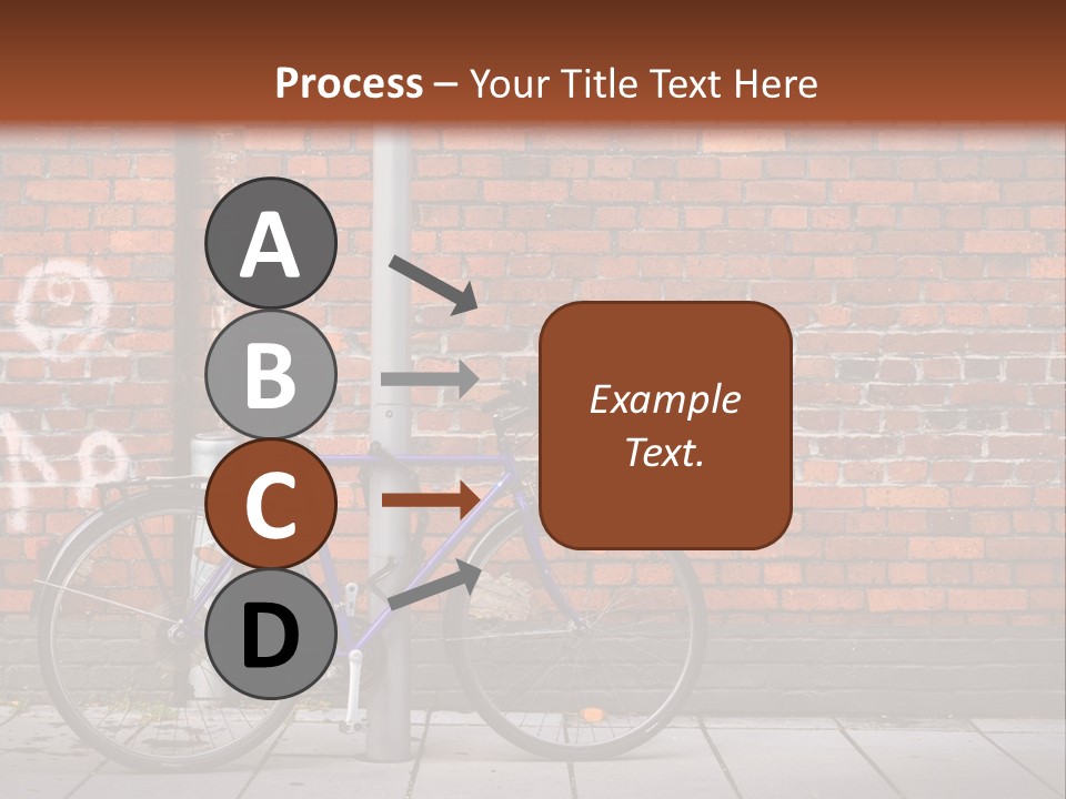 A Purple Bike Parked Next To A Brick Wall PowerPoint Template