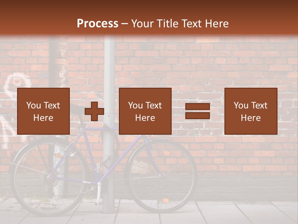 A Purple Bike Parked Next To A Brick Wall PowerPoint Template