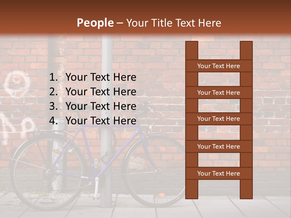 A Purple Bike Parked Next To A Brick Wall PowerPoint Template
