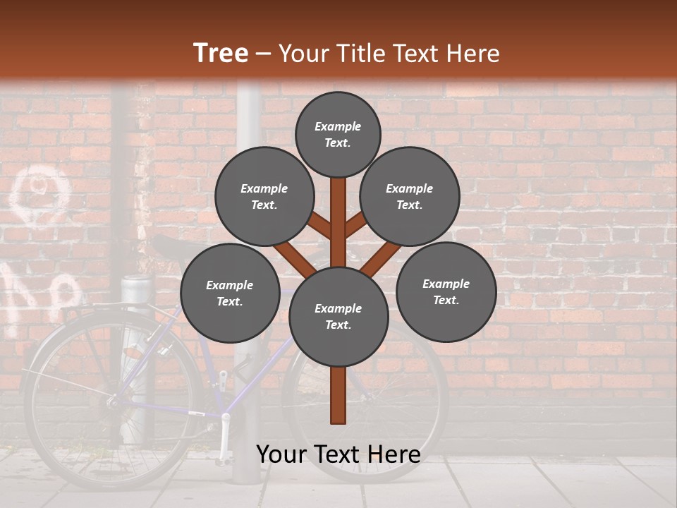 A Purple Bike Parked Next To A Brick Wall PowerPoint Template
