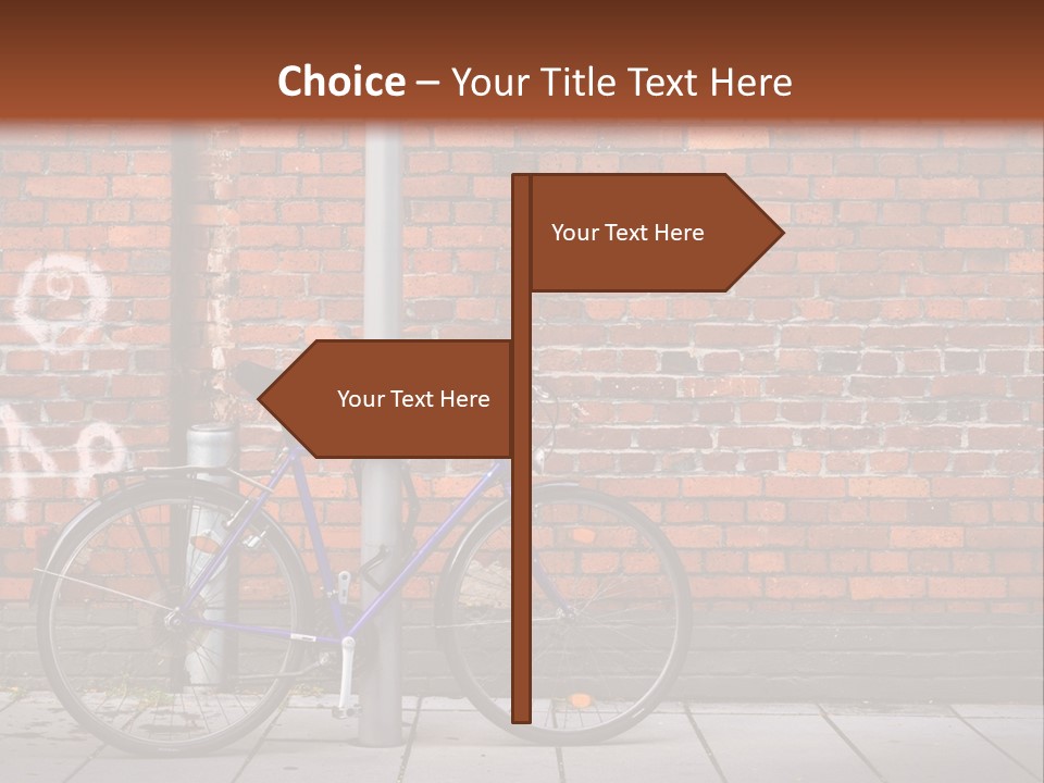 A Purple Bike Parked Next To A Brick Wall PowerPoint Template
