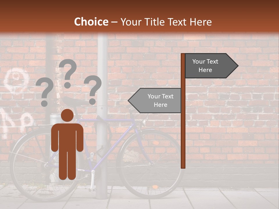 A Purple Bike Parked Next To A Brick Wall PowerPoint Template