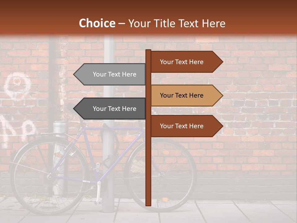 A Purple Bike Parked Next To A Brick Wall PowerPoint Template