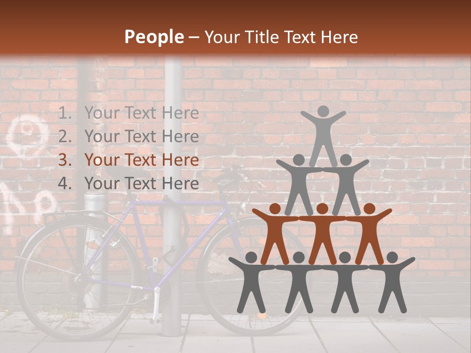A Purple Bike Parked Next To A Brick Wall PowerPoint Template