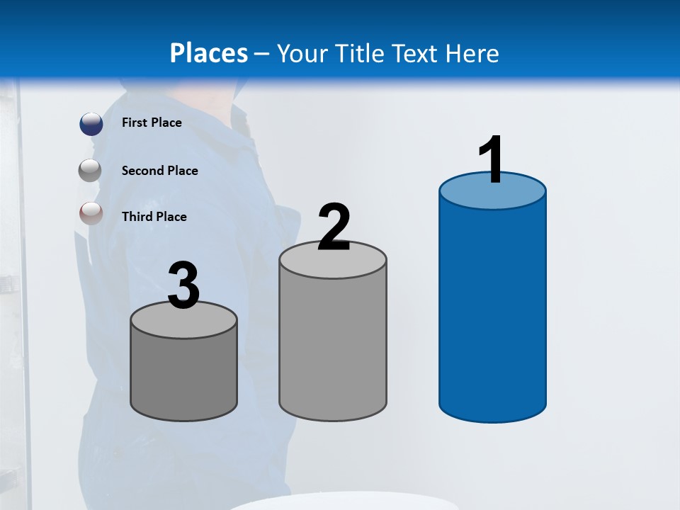 A Man Painting A Wall With A Paint Roller PowerPoint Template