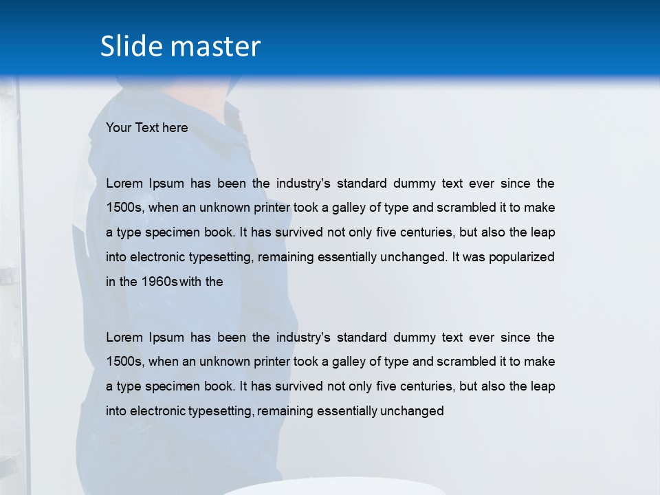 A Man Painting A Wall With A Paint Roller PowerPoint Template