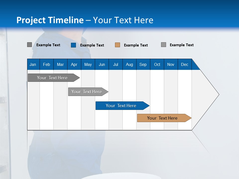A Man Painting A Wall With A Paint Roller PowerPoint Template