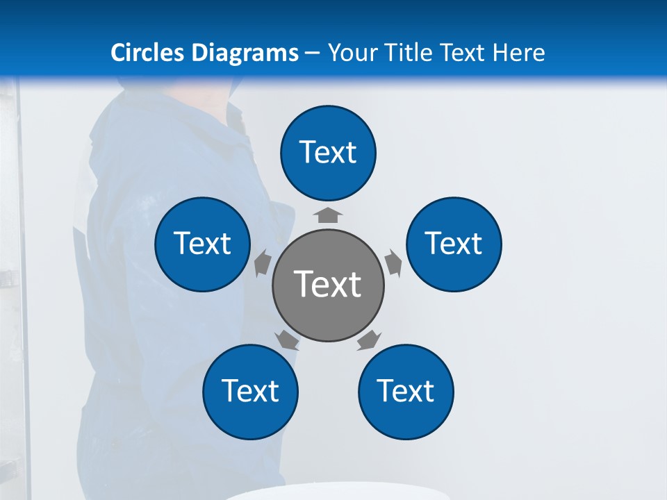 A Man Painting A Wall With A Paint Roller PowerPoint Template