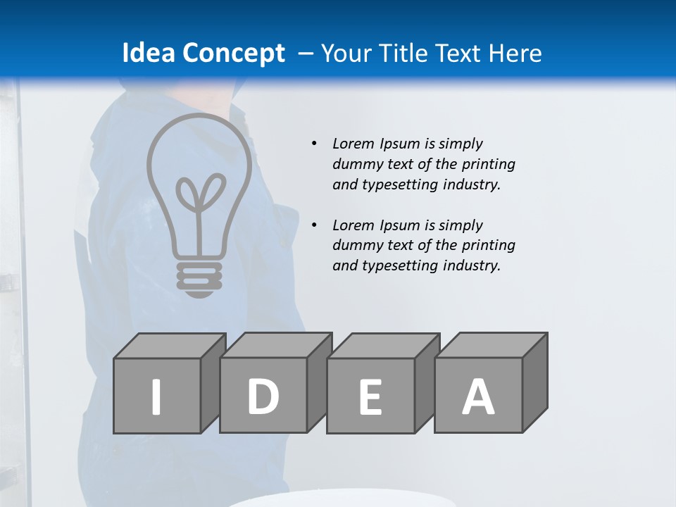 A Man Painting A Wall With A Paint Roller PowerPoint Template