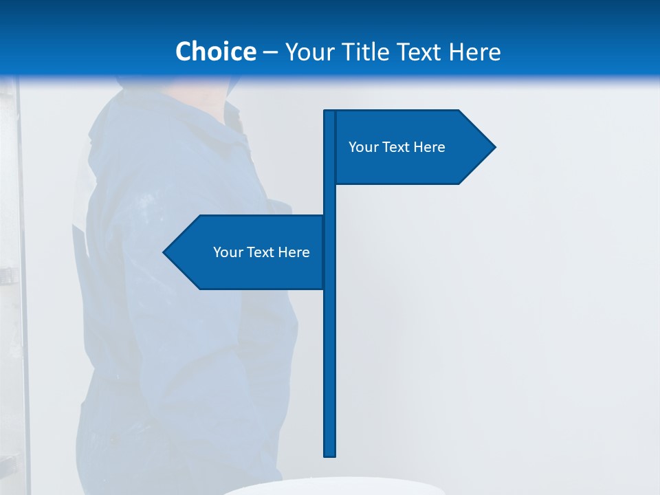 A Man Painting A Wall With A Paint Roller PowerPoint Template