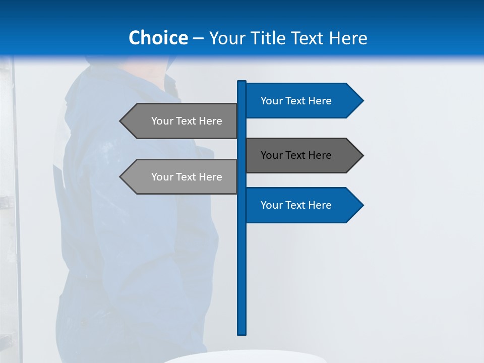 A Man Painting A Wall With A Paint Roller PowerPoint Template