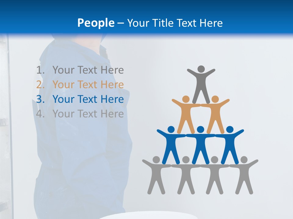 A Man Painting A Wall With A Paint Roller PowerPoint Template