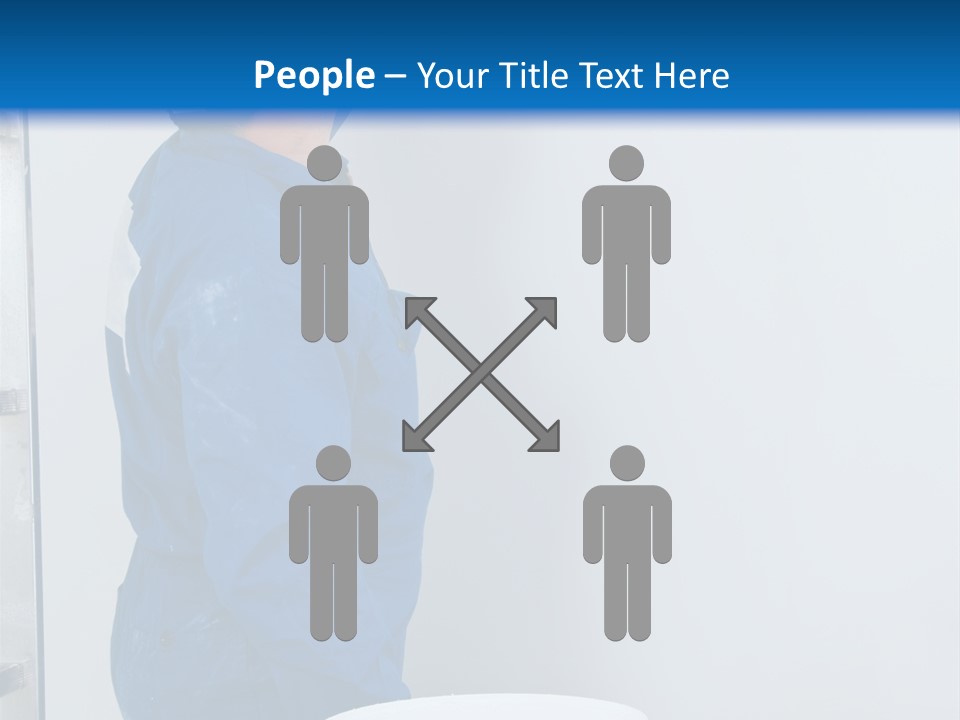 A Man Painting A Wall With A Paint Roller PowerPoint Template