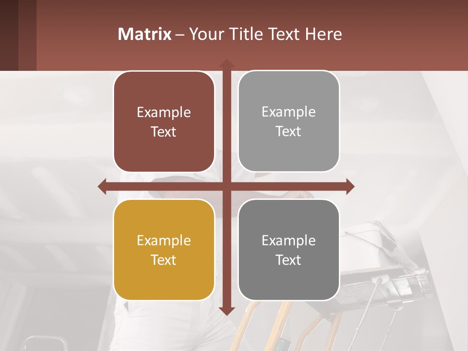 A Man Painting A Ceiling With A Paint Roller PowerPoint Template