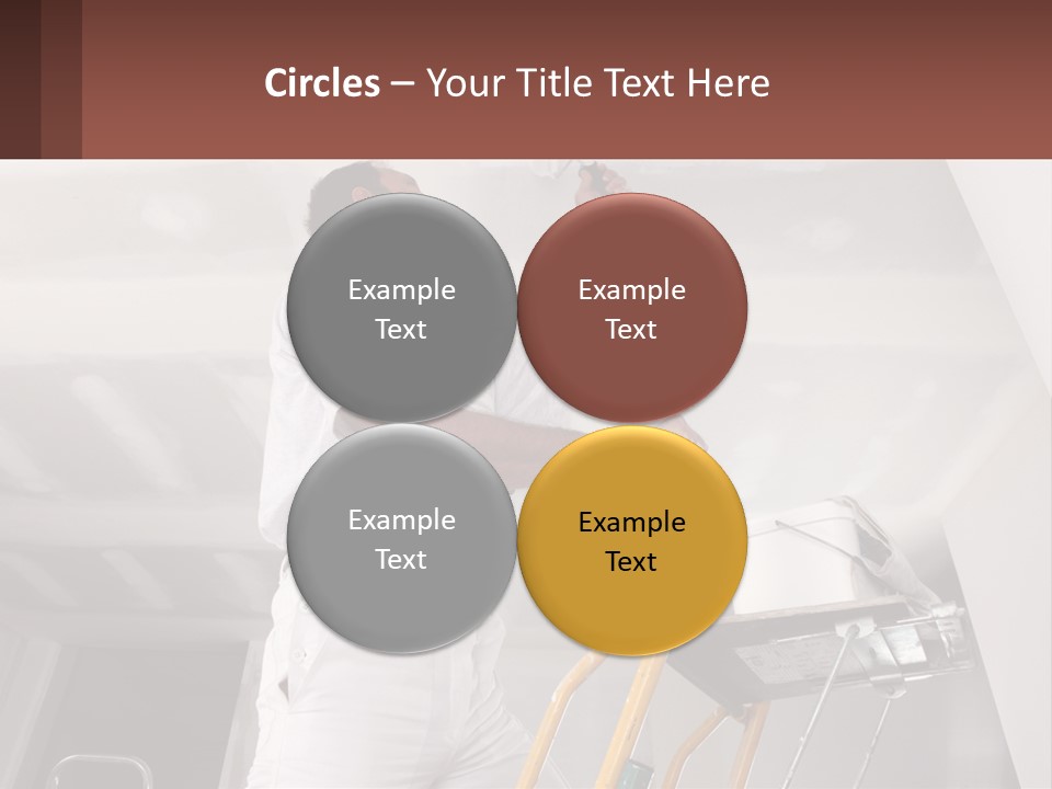 A Man Painting A Ceiling With A Paint Roller PowerPoint Template