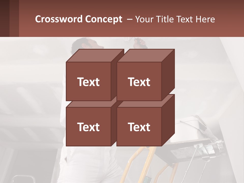 A Man Painting A Ceiling With A Paint Roller PowerPoint Template