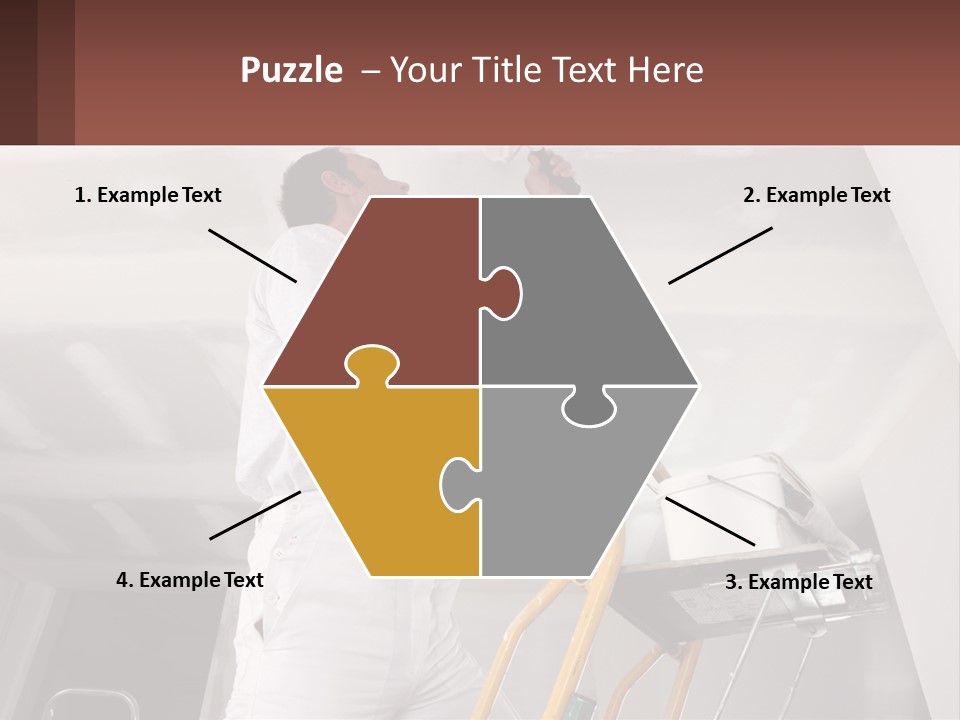 A Man Painting A Ceiling With A Paint Roller PowerPoint Template