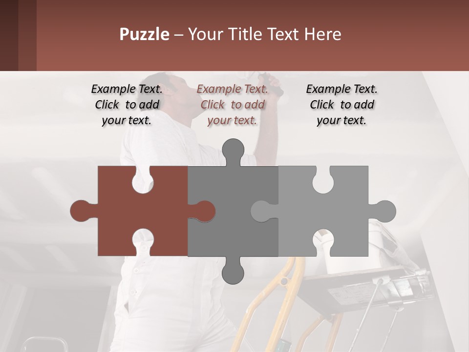 A Man Painting A Ceiling With A Paint Roller PowerPoint Template