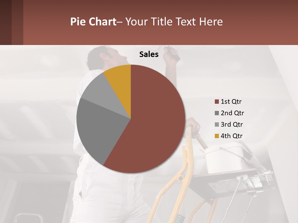 A Man Painting A Ceiling With A Paint Roller PowerPoint Template