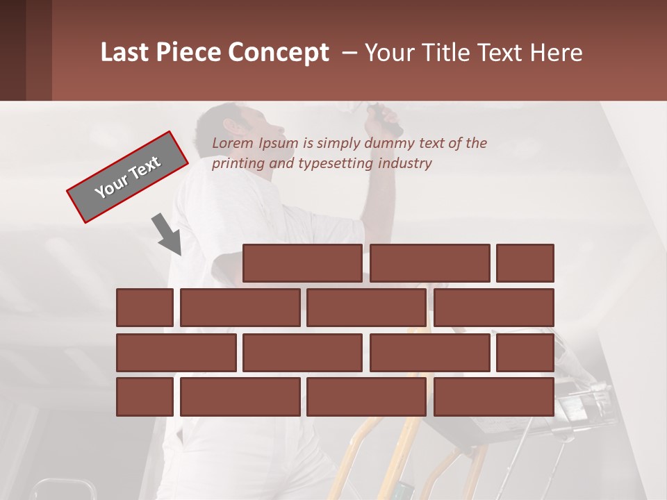 A Man Painting A Ceiling With A Paint Roller PowerPoint Template