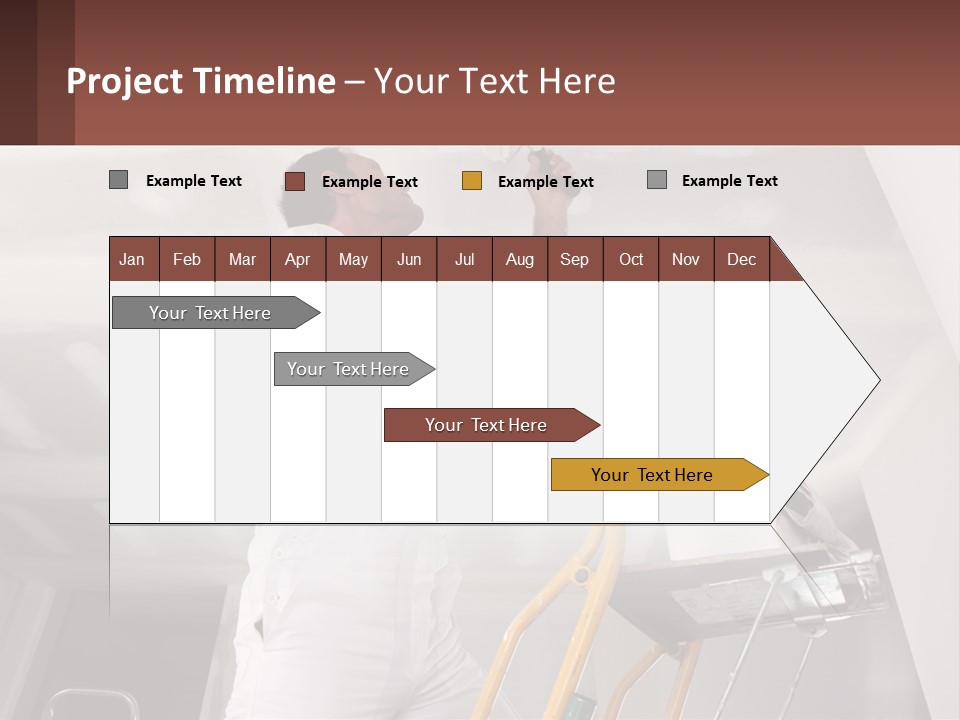 A Man Painting A Ceiling With A Paint Roller PowerPoint Template