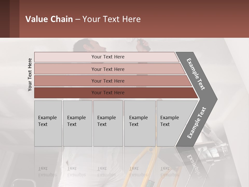 A Man Painting A Ceiling With A Paint Roller PowerPoint Template