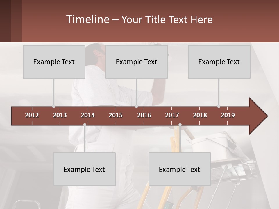 A Man Painting A Ceiling With A Paint Roller PowerPoint Template