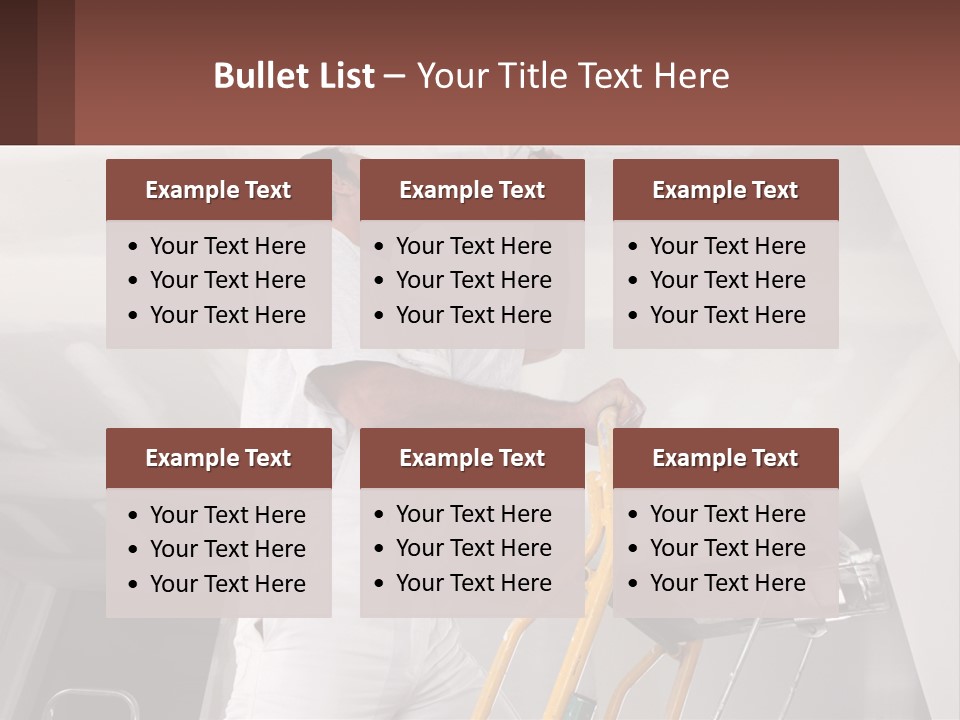 A Man Painting A Ceiling With A Paint Roller PowerPoint Template
