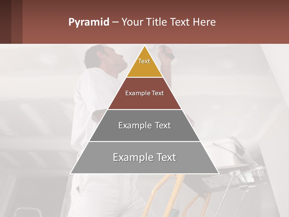 A Man Painting A Ceiling With A Paint Roller PowerPoint Template