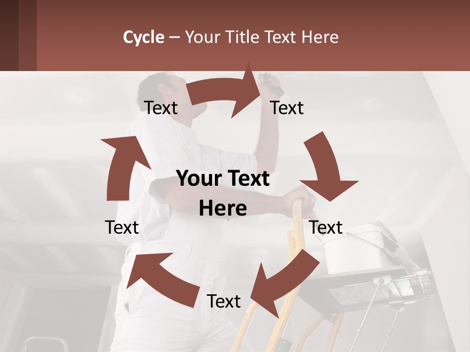 A Man Painting A Ceiling With A Paint Roller PowerPoint Template