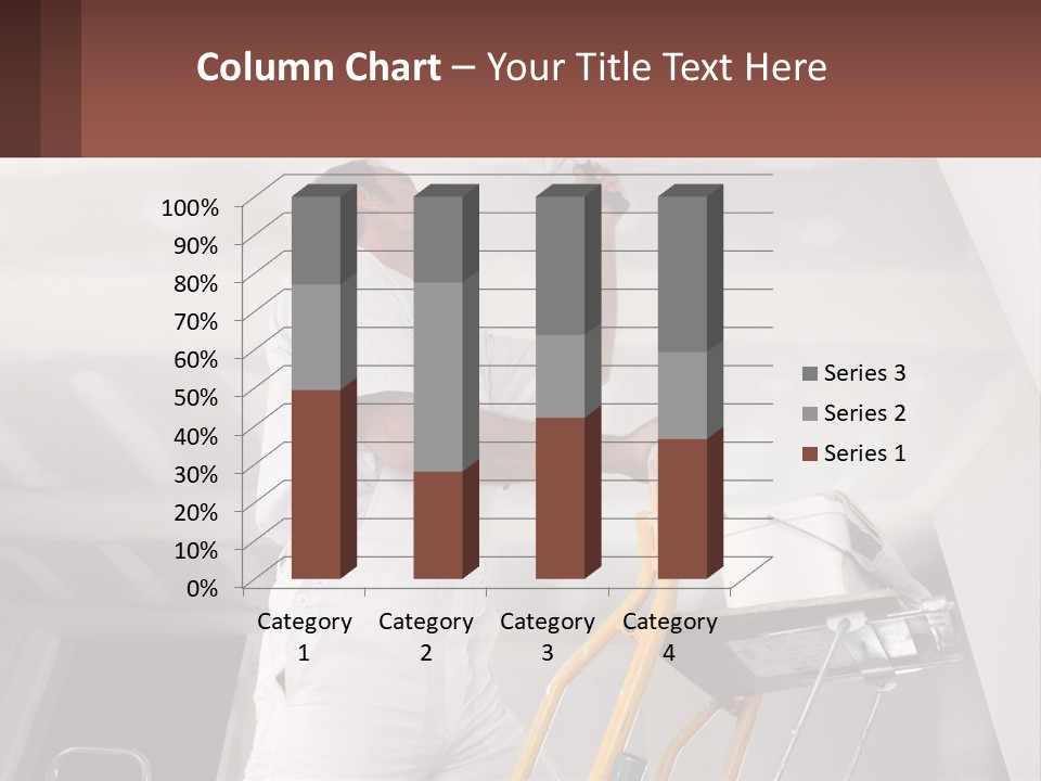 A Man Painting A Ceiling With A Paint Roller PowerPoint Template