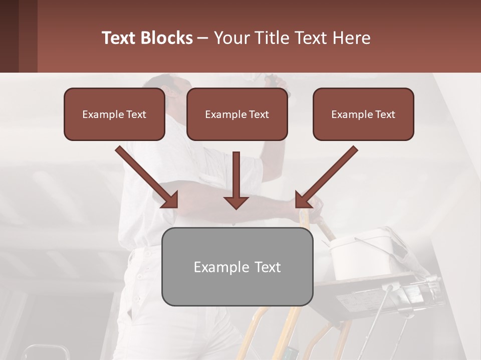 A Man Painting A Ceiling With A Paint Roller PowerPoint Template